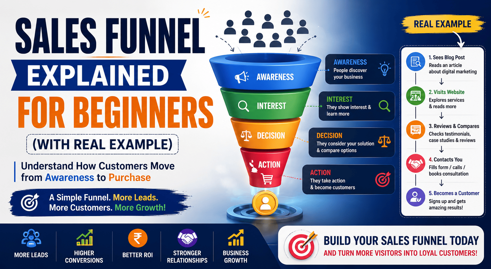 Sales Funnel Explained for Beginners (With Real Example)